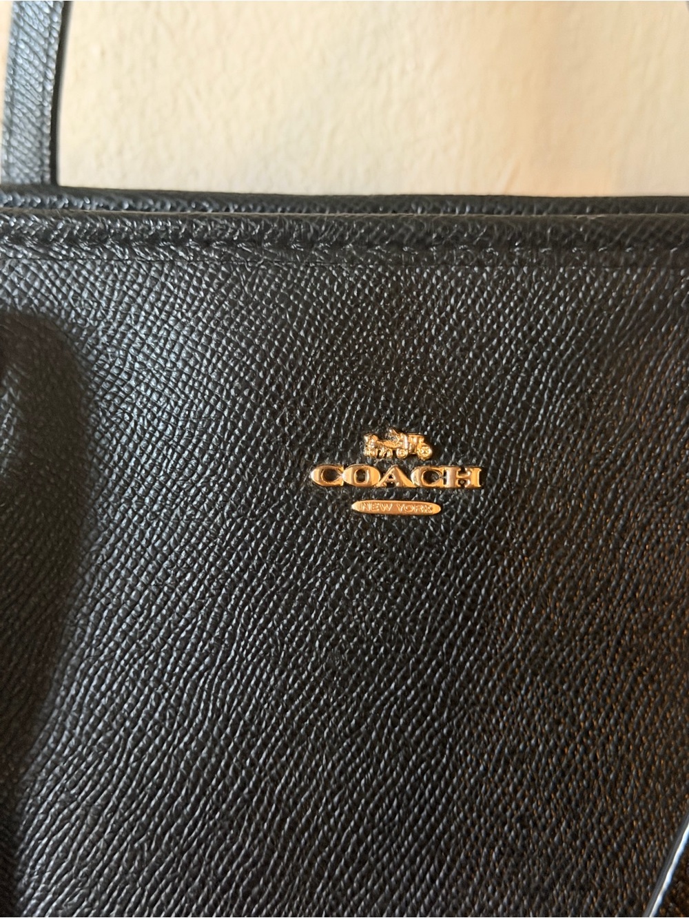 Coach Black Leather Interior Tote with Gold-Tone Trim - Picture 7 of 8